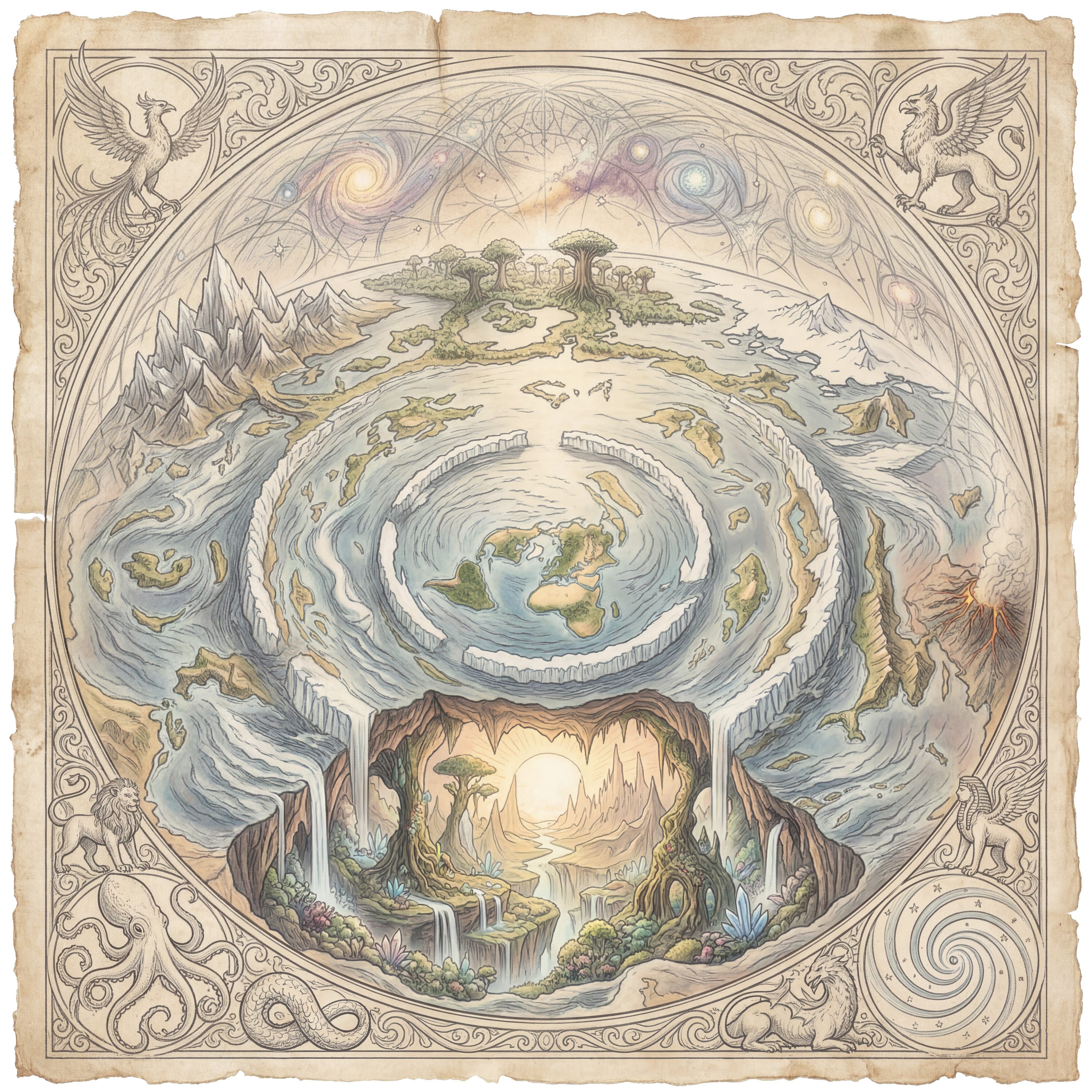 Flat Earth Azimuthal Equidistant Map