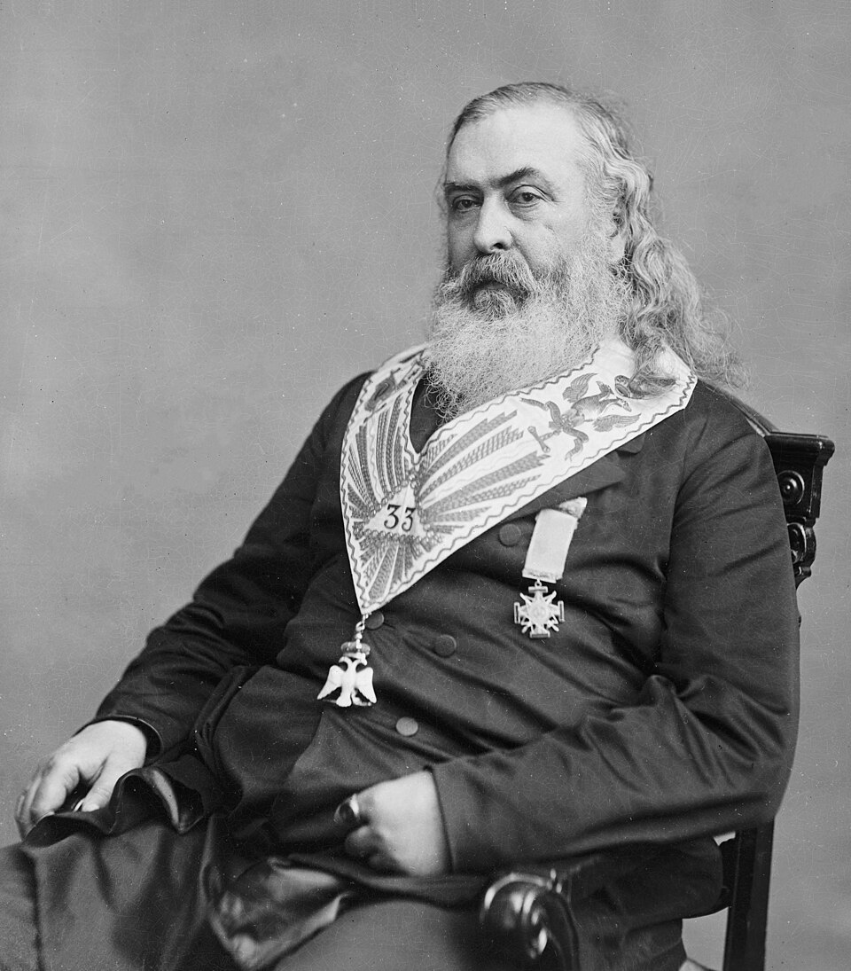 Albert Pike, Sovereign Grand Commander of the Scottish Rite, portrait c.1870