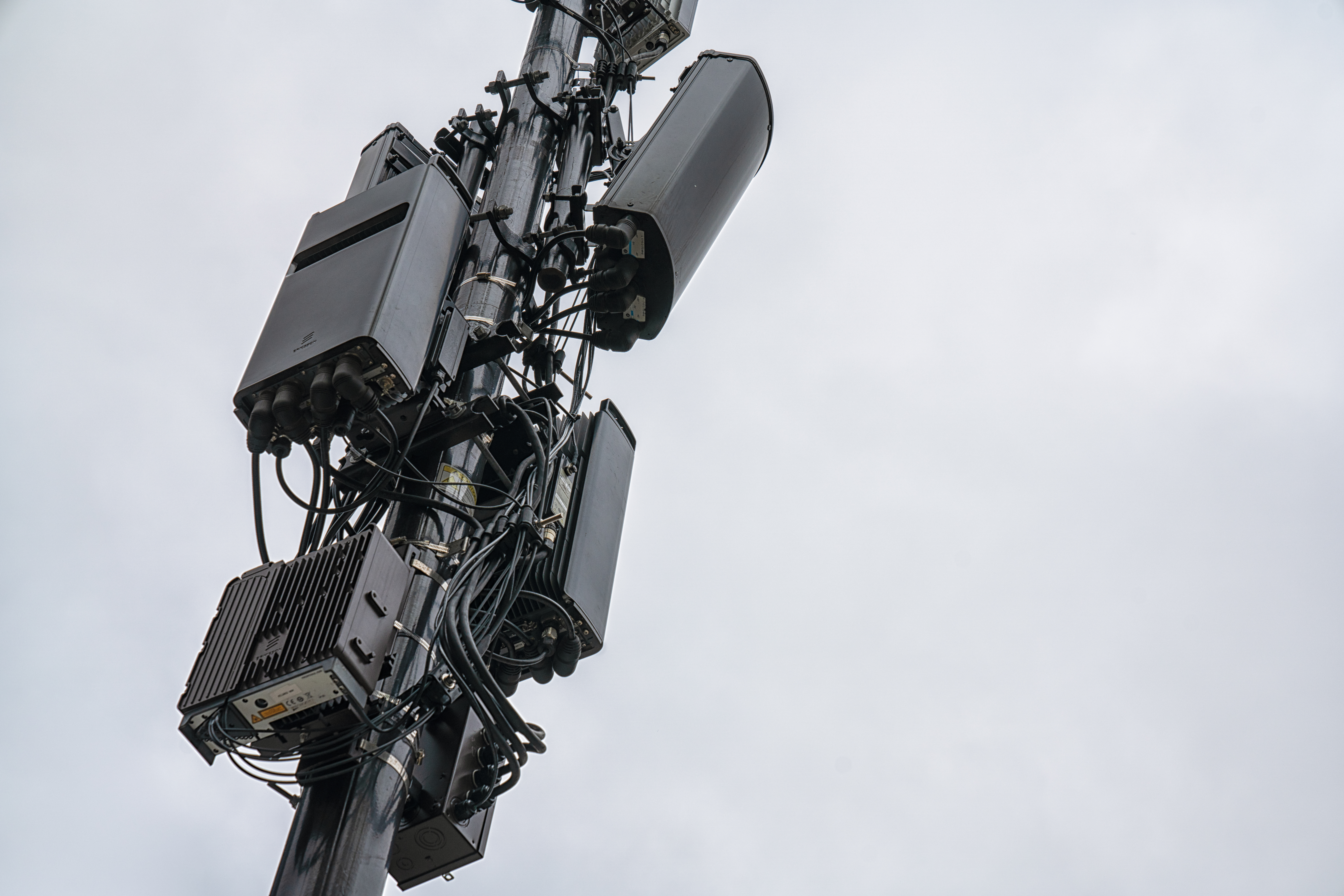 5G cell tower antenna equipment close-up