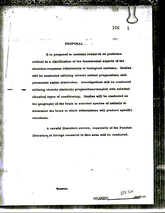 Declassified CIA MKUltra document, Subproject 68