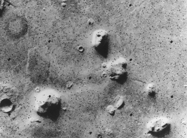 The Face on Mars, Cydonia region — Viking 1 orbiter photograph, 1976