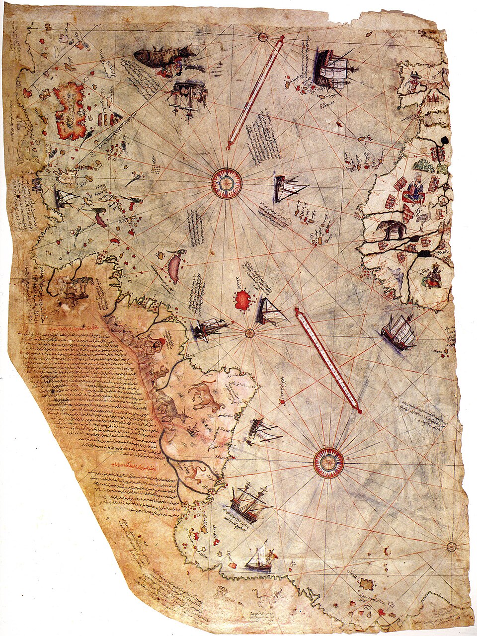 The Piri Reis Map, 1513, showing an accurate outline of Antarctica centuries before its discovery
