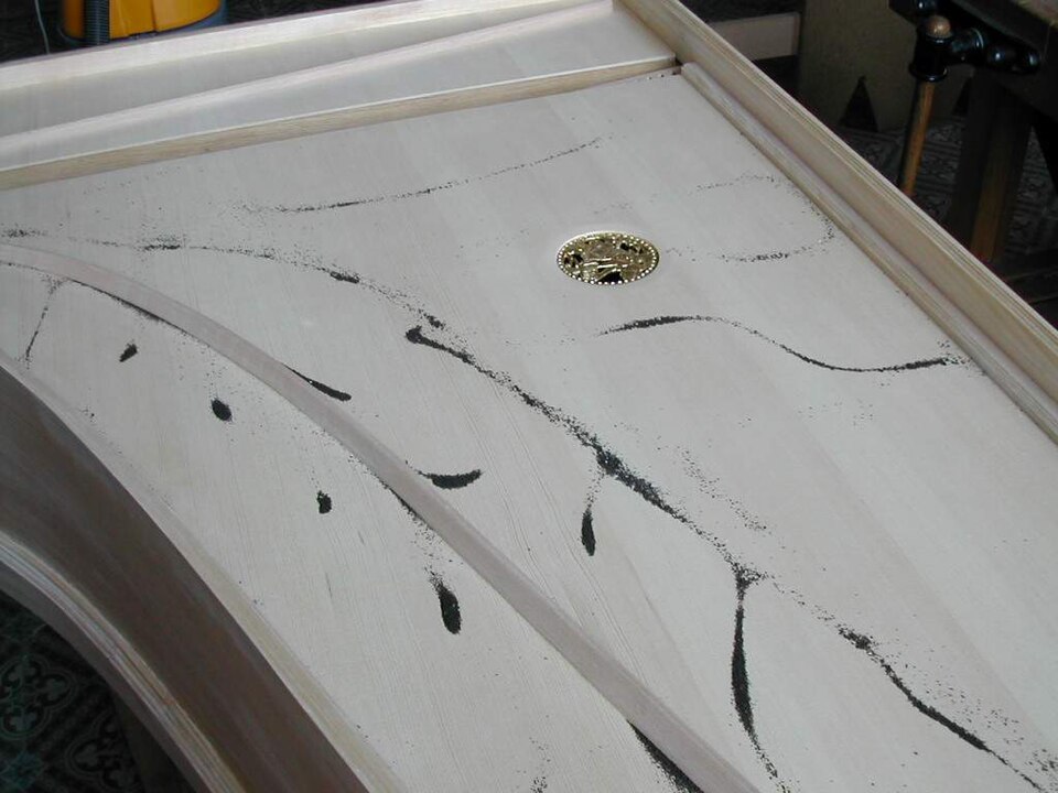 Chladni figures — sand patterns formed by acoustic vibration on a metal plate